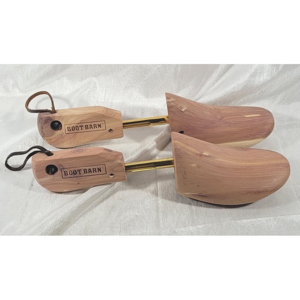 Boot Barn Western Wooden Shoe Tree Stretcher w/ Spring Tension & Logo - Large